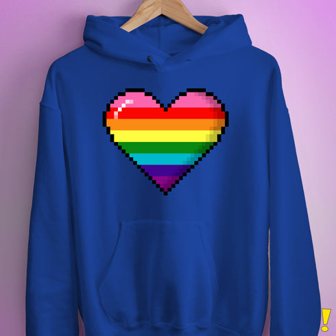 Gilbert Baker Original LGBTQ Gay Rainbow Pride 8-Bit Pixel Heart - Royal Blue